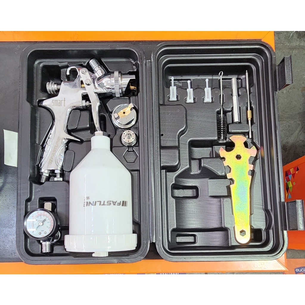 PISTOLA PARA PINTURA AUTOMOTIVA COM MALETA 1.4MM E 2.0MM FAST LINE ...