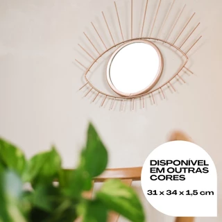Decoracao Espelho Olho Grego Mistico Metalico Parede Diversas cores - 31x34cm