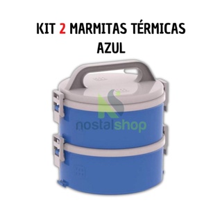 Kit 2 Termopratos Plus 1,5 Litros Marmita Térmica Com Alça Vermelha