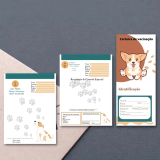 Kit Veterinário - receituário + receituário de controle especial + carteirinha de vacinação