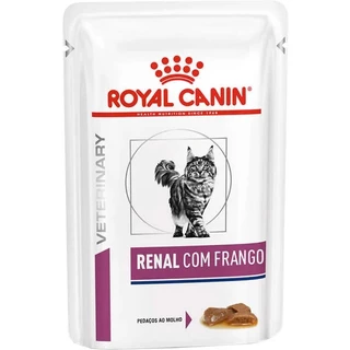 Ração Royal Canin Sachê Feline Veterinary Diet Renal Frango para Gatos com Doença nos Rins 85g