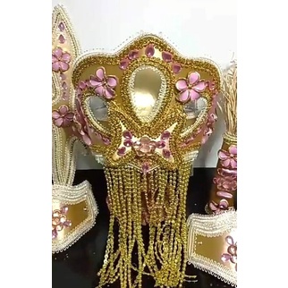 Paramenta De Iansã Dourado E Rosa Coroa Oya Ade Luxo | Shopee Brasil