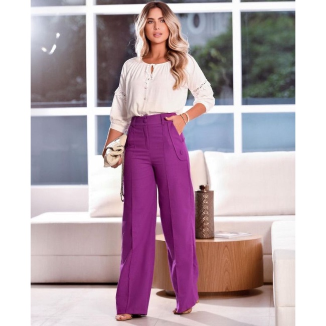 calça patalona linho