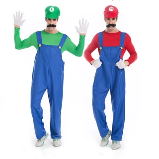 Halloween Adulto Homens Divertido Super Jogo Cosplay Fantasia Mario Luigi Bros Canalizador Vestido De Natal Fancy