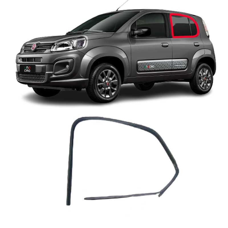 Borracha Vidro Canaleta Porta Traseira Uno Vivace Way Ciao D