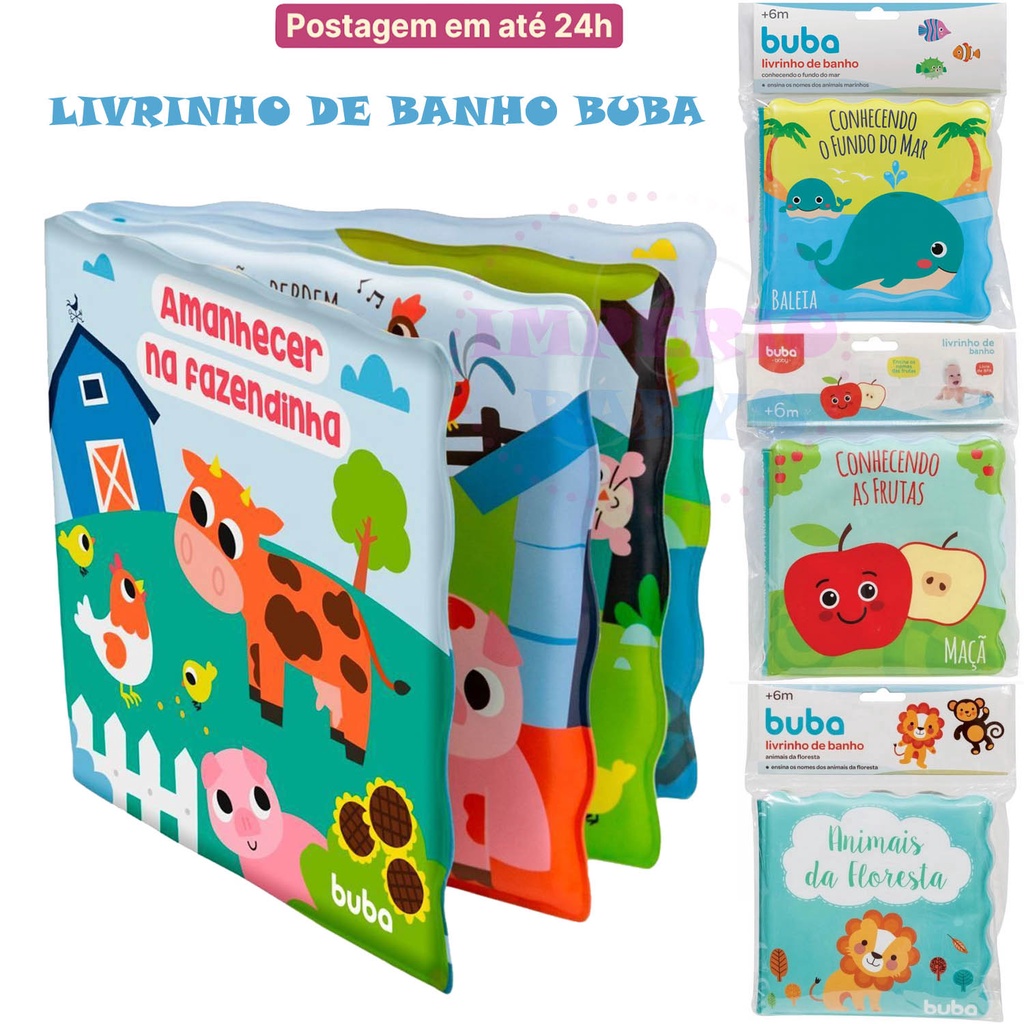 Livro Livrinho de Banho Infantil Educativo Buba | Shopee Brasil