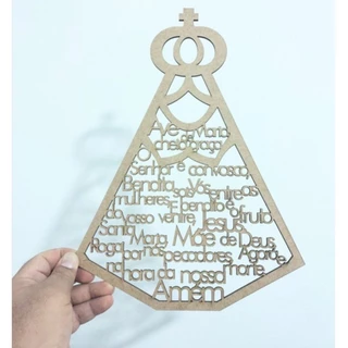 Nossa Senhora Oração Ave-Maria Decoração Casa MDF 3mm Vazado
