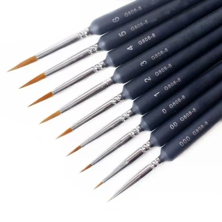 9pcs Ferramenta Útil De Arte Com Caneta De Pincel Para Linhas Esbotadas Pintura A Óleo De Aquarela Gouache