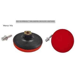 Disco De Borracha 7" Para Lixadeira Com Velcro E Adaptador