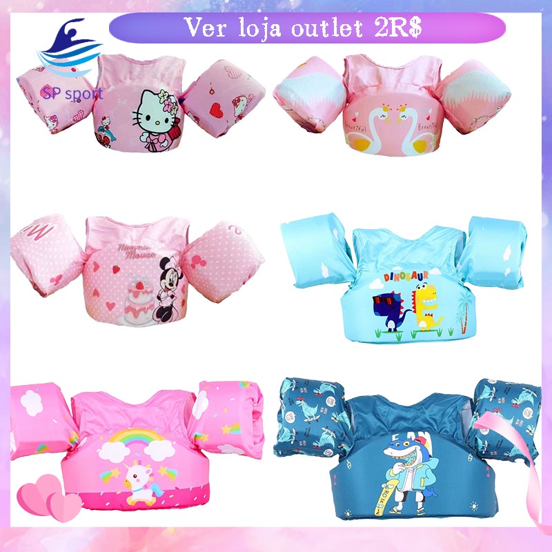 Boia infantil com colete salva vidas hello kitty - Nash - Colete