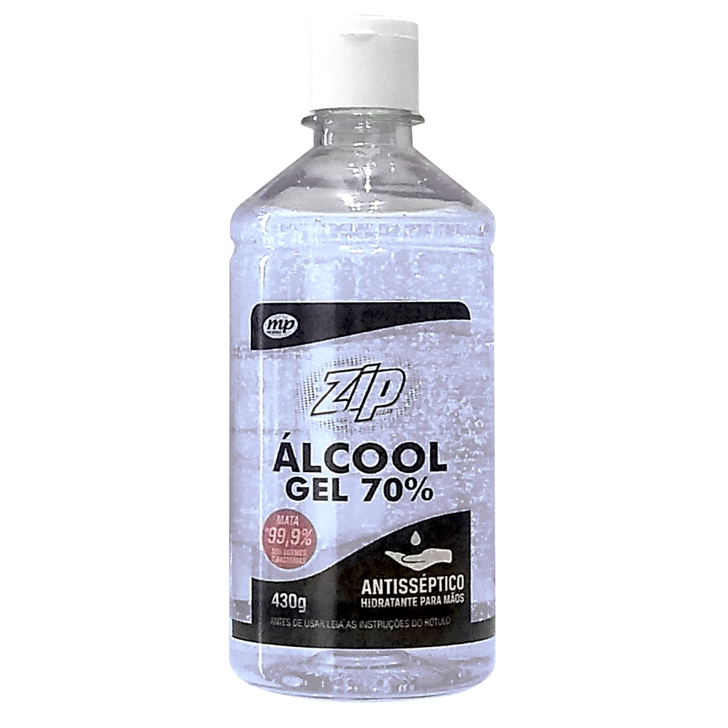 Álcool em Gel Zip Clean 430g | Antisséptico e Hidratante | Shopee Brasil