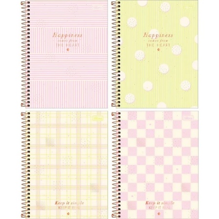 Caderneta (Caderninho 1/8) Soho Tilibra - Happiness - 4 modelos disponíveis