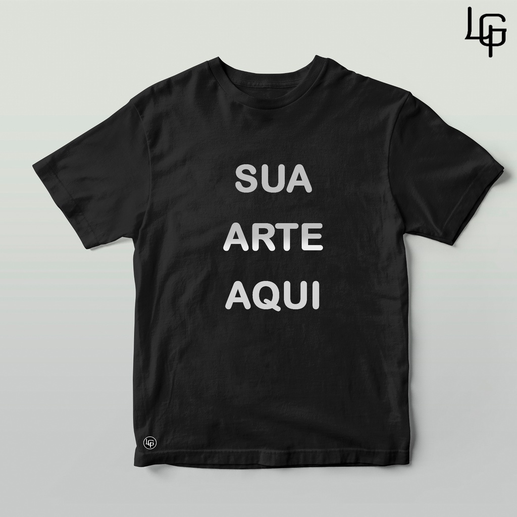 camiseta Preta personalizada 100% algodão