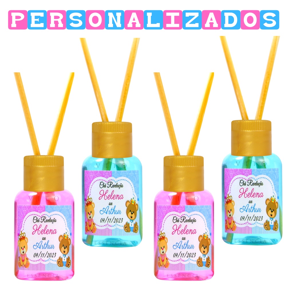 50 Mini Aromatizadores Brindes Para Chá Revelação Maternidade e Festas e Personalizados