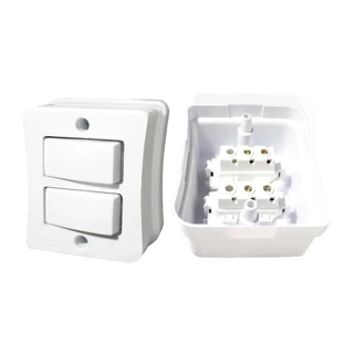 Interruptor Duplo Simples Sobrepor Externo 10a Viena