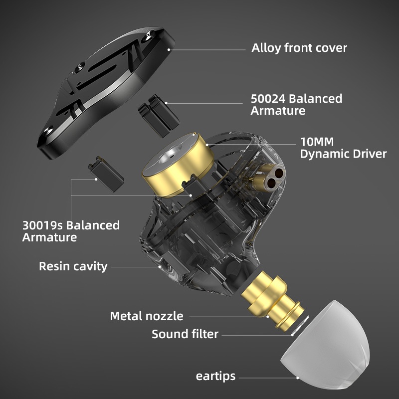 KZ ZS10 Pro X Fones De Ouvido Com Fio Microfone HiFi Bass Monitor