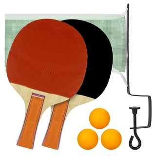 Kit Ping Pong Tênis De Mesa 2 Raquetes 3 Bolas c/ Rede