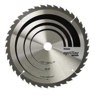 Disco de Serra 305mm p/ Madeira Bosch 40 Dentes de Widea Optiline Wood - 12"