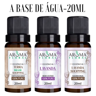 Kit 3 Essencia LAVANDA + TERRA BRASIL + LAVANDA SHOPPING 20 ML Aromatizador e Difusor Elétrico - Aroma Floral
