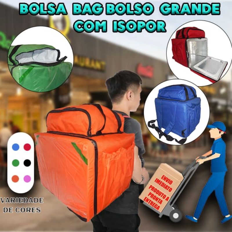 bag mochila pizza motoboy delivery bom Isopor