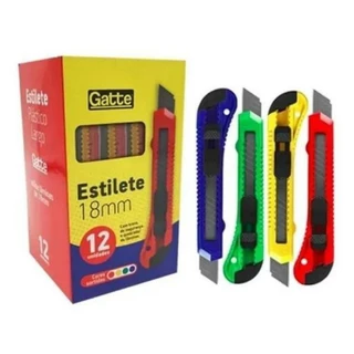 ESTILETE LARGO 18 MM PLÁSTICO GATTE papelaria/escritório/material escolar/presente