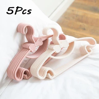 5PCS Kids Clothes Hanger Racks Bowknot Portable Display Hangers Casacos De Plástico Para Crianças Baby Clothing Organizer