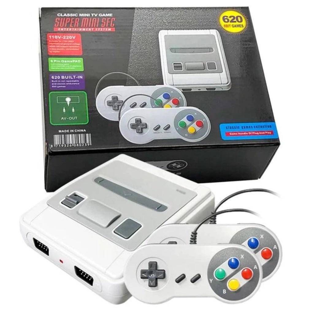 SFC Nintendinho 8 bits Mini Video Game com 620 jogos | Shopee Brasil