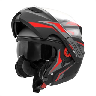 Capacete Moto Escamoteável Robocop Feminino Masculino Pro Tork New Attack Articulado Com Viseira Interna Fumê