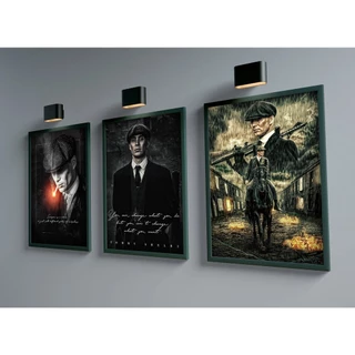 Quadro decorativo 3 peças 40x60 peaky blinders série netflix decoração para casa sala quarto hall interiores corredores
