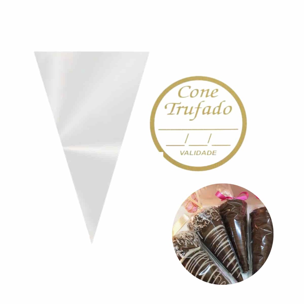 Embalagem Para Cone Trufado Incolor 50 Unidades Packpel | Shopee Brasil