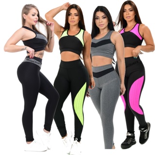 Conjunto Legging e Top Nadador Feminino Fitness Academia