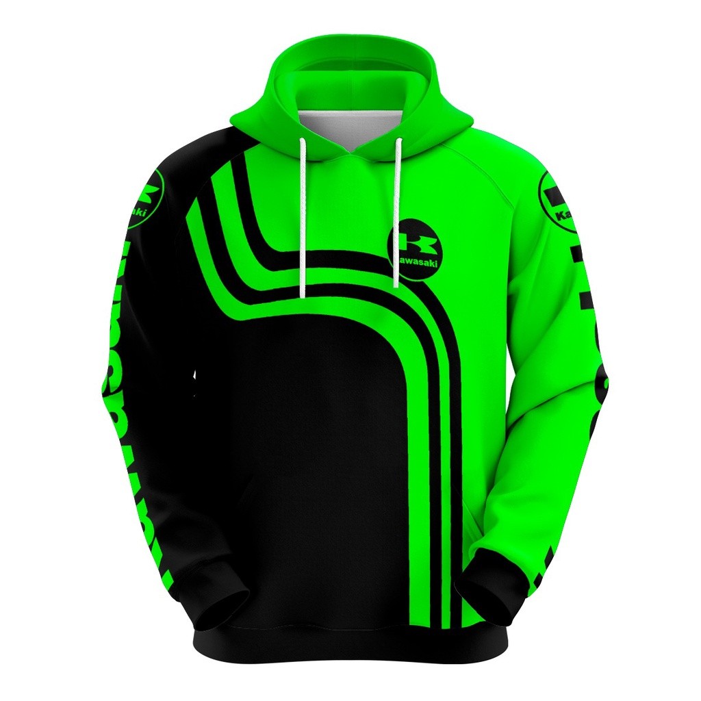 Moletom Masculino Uniforme Kawasaki Full Moto Gp Promoção