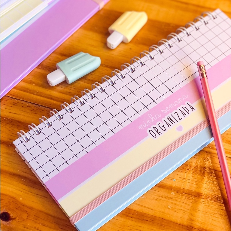 Planner Semanal Colors, Desk planner, planner pra organização, planner