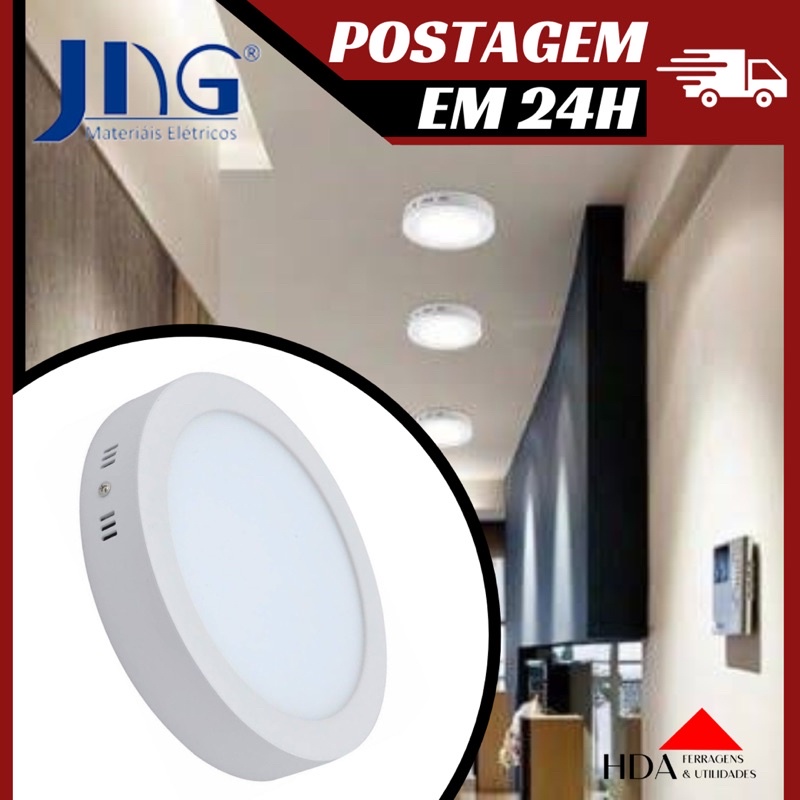 Luminária Redonda De Sobrepor Led 12W 810ml Bivolt