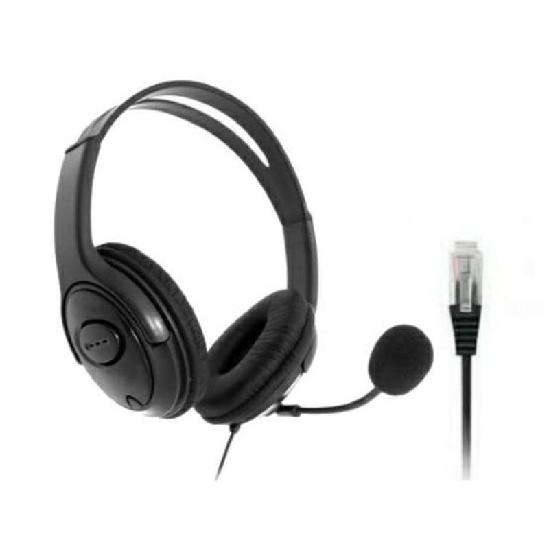Headset RJ9 Bi Auricular para base discadora e telefone | Shopee Brasil