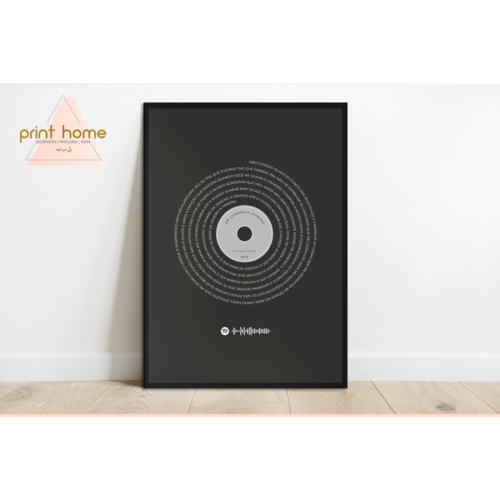 Quadro Placa MDF Vinil Disco CD Com Letra da Música | Shopee Brasil