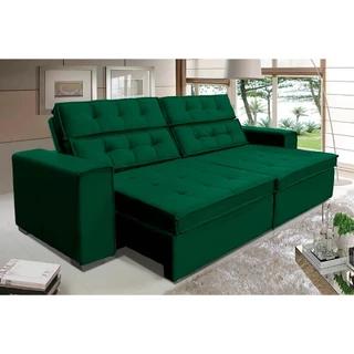 Sofá Vancouver 2,10m Suede Velusoft Verde