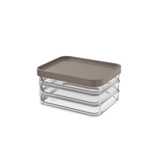 Pote Trio Coza Clear 840ml - 13,1 x 16,7 x 8,5 cm Warm Gray