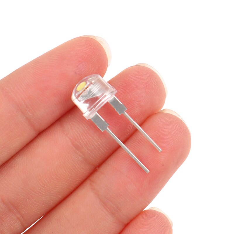 20X LED CHAPEU DE PALHA 8MM BRANCO
