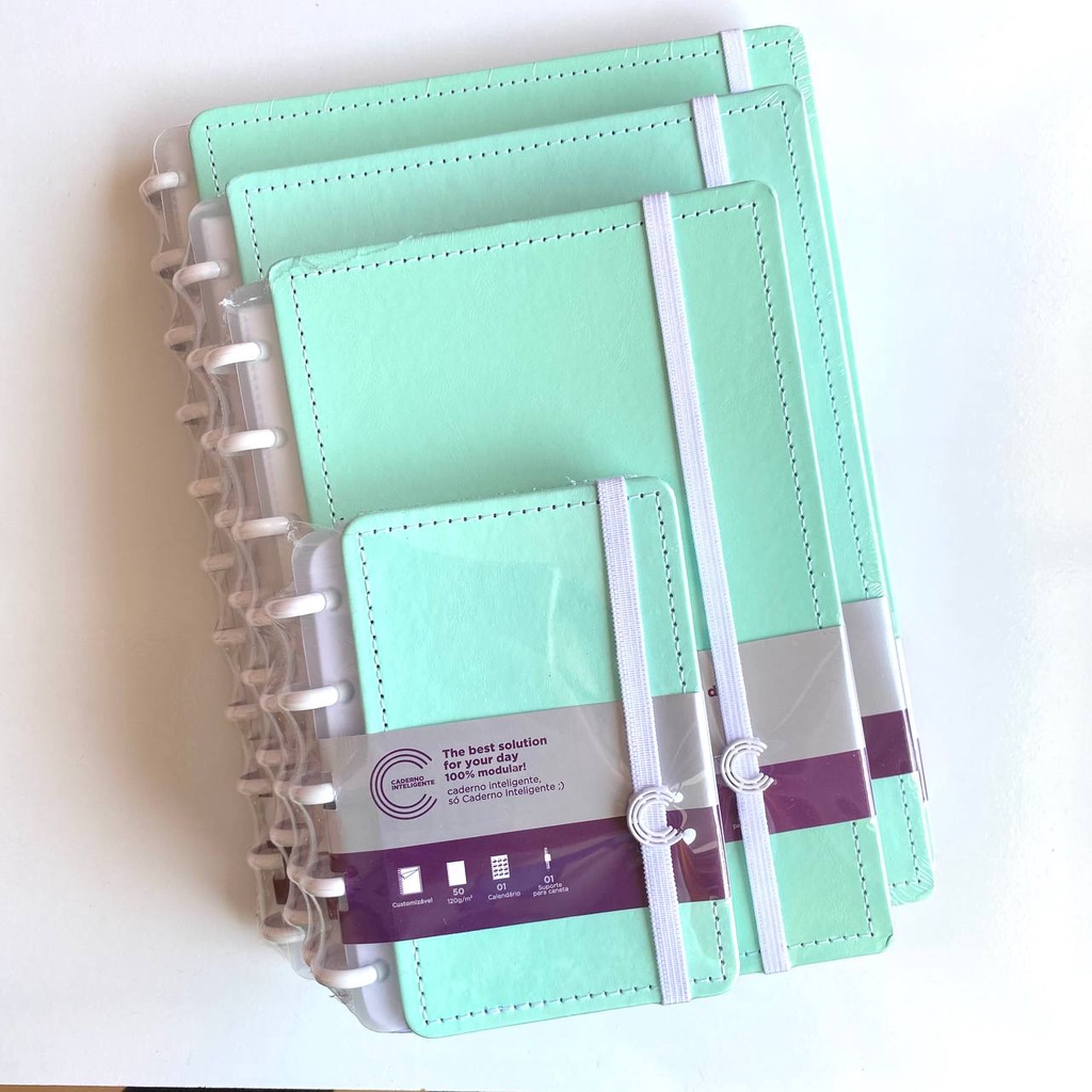 Caderno Inteligente Verde Pastel | Tamanho Inteligine, A5, Médio ou ...