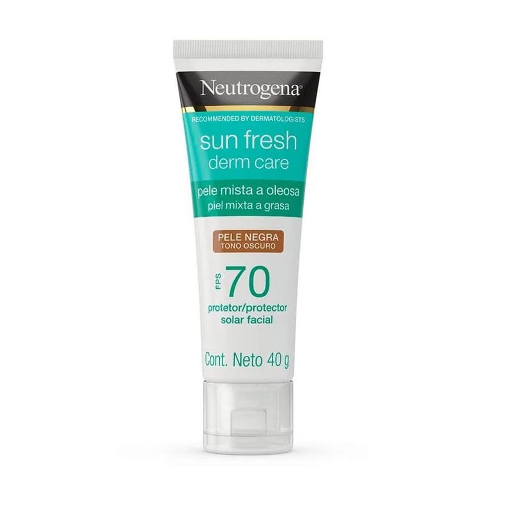 Protetor Solar Facial Com Cor Neutrogena Derm Care Pele Negra FPS70 40g ...
