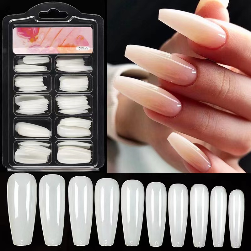 UNHAS POSTIÇAS BAILARINA REALISTA Transparente ou Natural leitosa kit com unidades Shopee