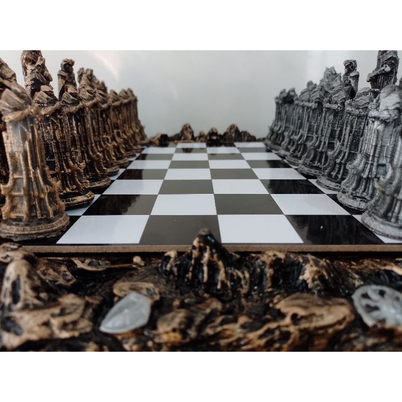 jogo de xadrez temático medieval paladino tabuleiro medieval
