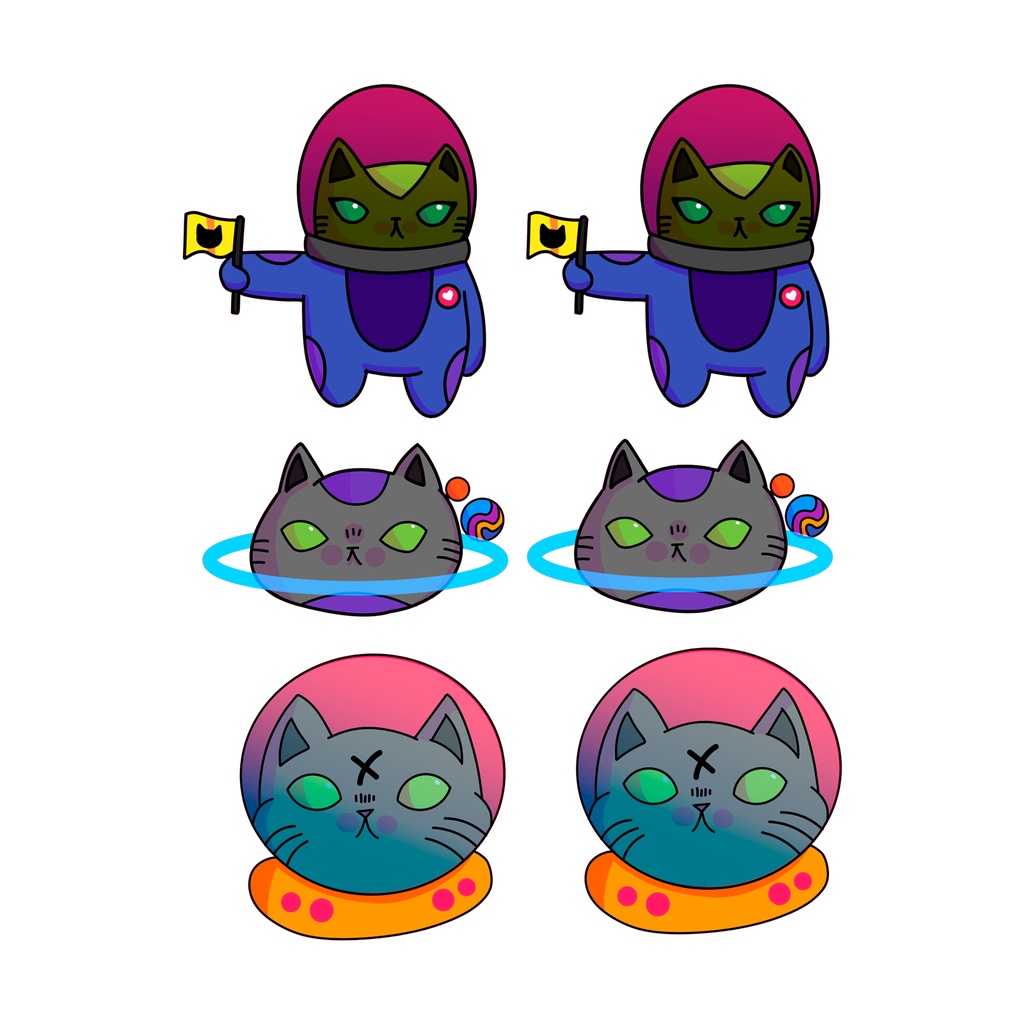 STICKERS - Space Cats! | Shopee Brasil