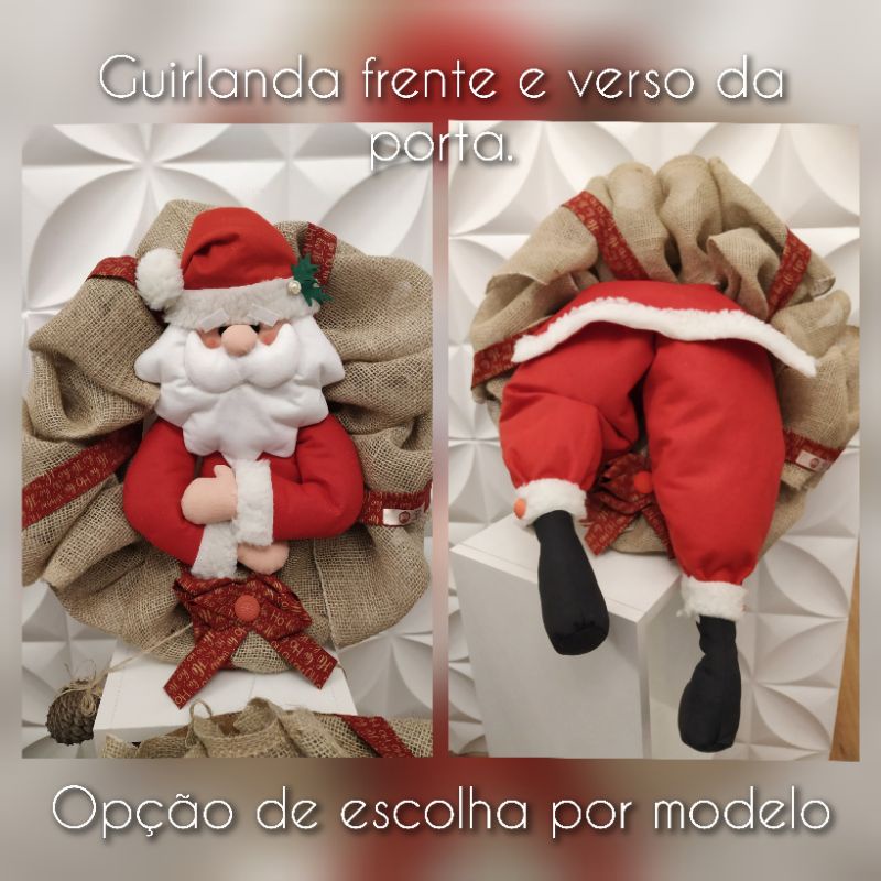 Kit Enfeite Pendurar Natal Papai Noel E Rena Guizo Ho Ho Ho em