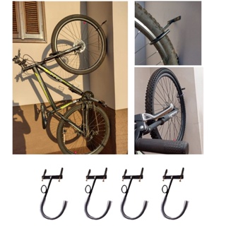 Kit 4 Suportes Gancho Pendurar Bicicleta com Argola para Cadeado