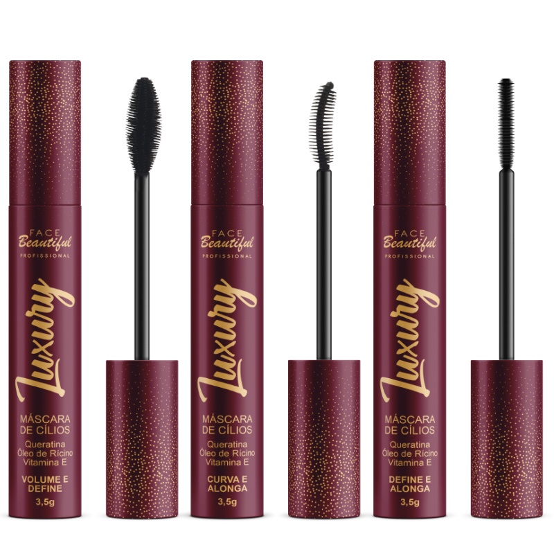 Rímel Máscara de Cílios Luxury 3,5ml Face Beautiful | Shopee Brasil