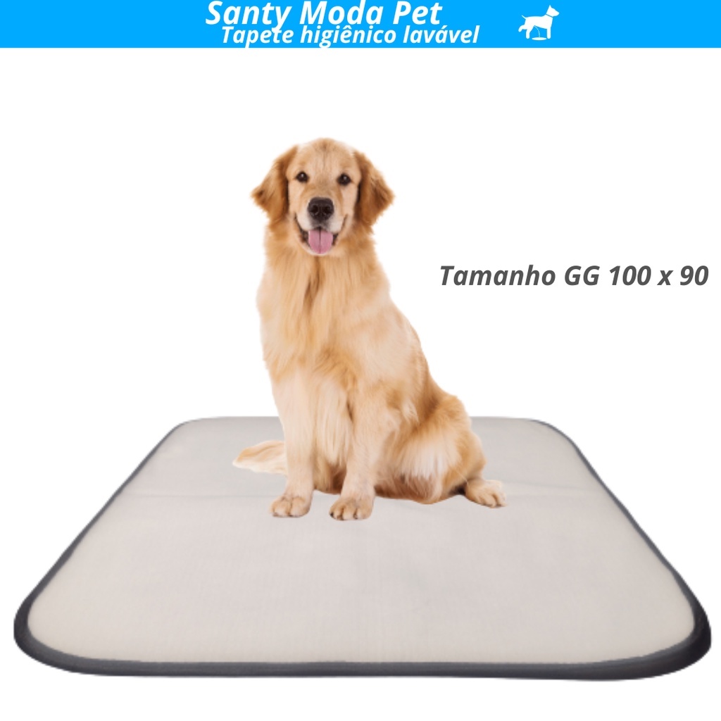 tapete higiênico para cachorro, GG, tam. 100 x 90cm, lavável reutilizável, não vaza xixi pet.01UN.