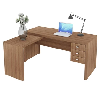 Escrivaninha/Mesa Escritório de Canto Multimóveis CR25016 Amendoa