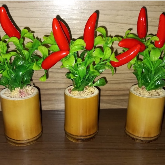 Kit Vasinhos de Pimenta, Pimenta Flores artificiais, Pimenta, Vasinho de Pimenta